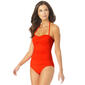 Womens Anne Cole Solid Twist Shirred Bandeau One Piece Swimsuit - image 1
