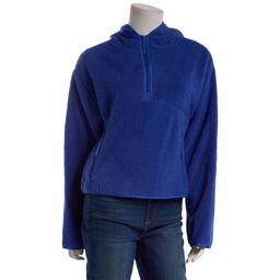 Juniors No Comment Sherpa Quarter Zip Pullover Hoodie