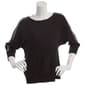 Womens Love Scarlet 3/4 Dolman Sleeve Glitter Tape Sweater - image 2
