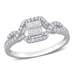 Diamond Classics(tm) 10kt. White Gold 1/2ctw. Diamond Crossover Ring