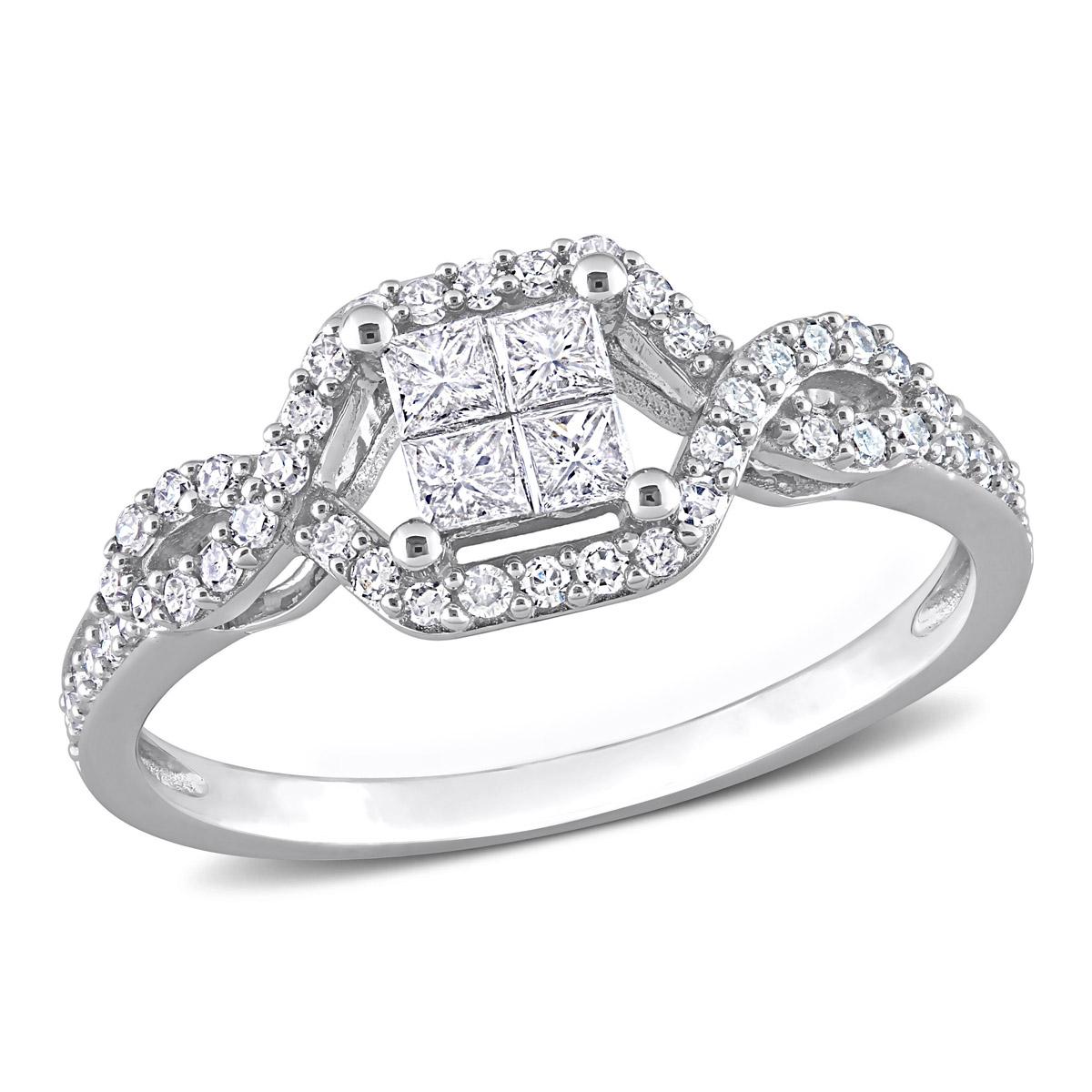 Diamond Classics(tm) 10kt. White Gold 1/2ctw. Diamond Crossover Ring