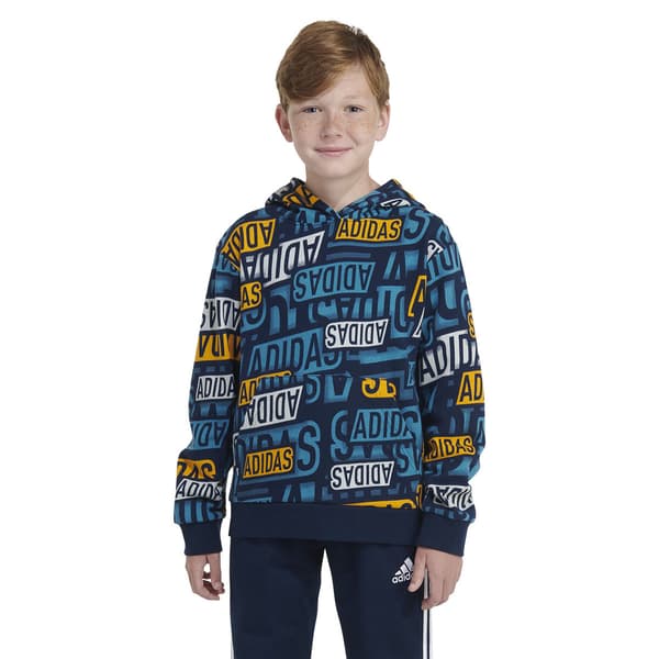 Boys (8-18) adidas&#174; Sticker Graphics Hoodie - Navy/Aqua