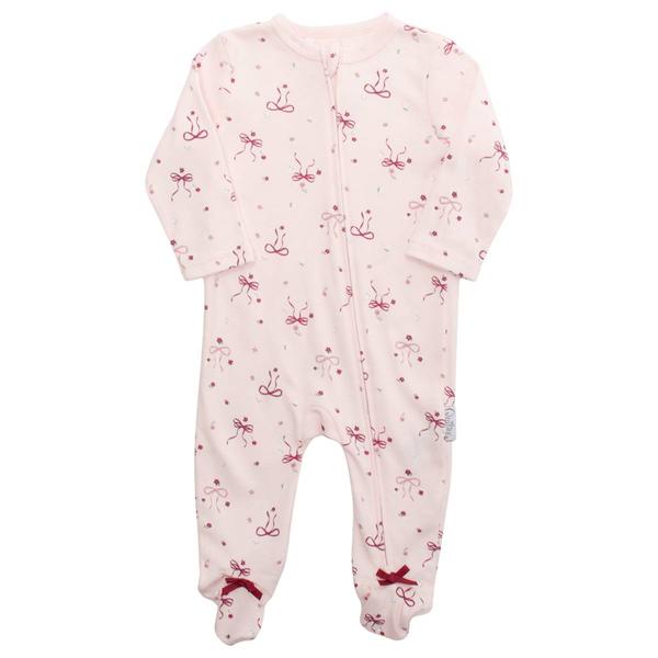 Baby Boy (NB-9M) Quiltex Bows Basic Sleep N Play Sleeper - image 