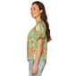 Womens Democracy Short Sleeve Keyhole Neck Woven Blouse - image 3
