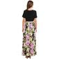 Petite Ellen Weaver Solid/Floral Bottom Maxi Dress-Black/Taupe - image 2