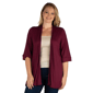 Plus Size 24/7 Comfort Apparel Elbow Sleeve Open Front Cardigan - image 1