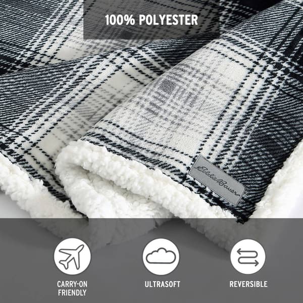 Eddie Bauer Vail Plaid Plush-Fleece Blanket