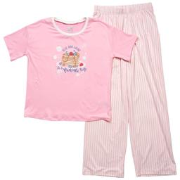 Girls (7-16) Sleep On It® 2pc. Short Sleeve Pancake Pajama Set
