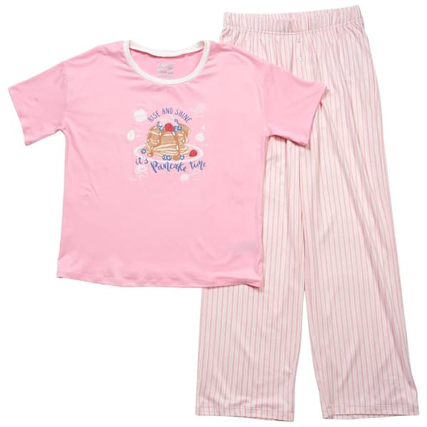 Girls (7-16) Sleep On It® 2pc. Short Sleeve Pancake Pajama Set