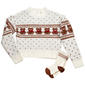 Girls (7-16) No Comment Fair Isle Teddy Bear Sweater w/ Socks - image 1