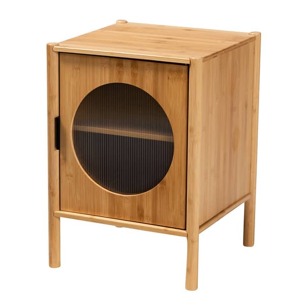 Baxton Studio Naresh Brown Bamboo Wood 1-Door End Table