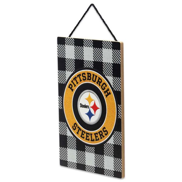 Open Road Steelers Plaid Hanging Wood