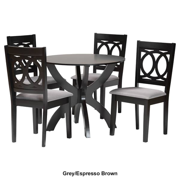 Baxton Studio Rita Modern Dark Brown Wood 5pc. Dining Set