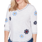 Womens Alfred Dunner Port Side Floral Embroidery Blouse - image 5