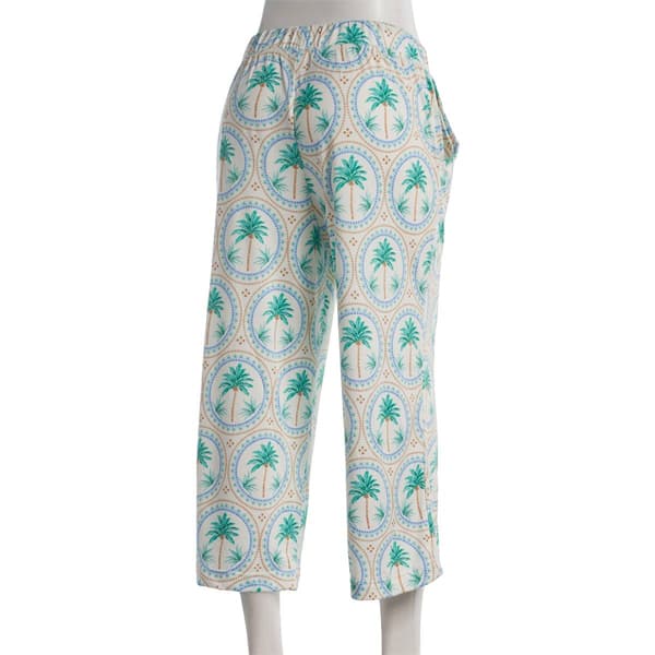 Womens MUK LUKS® Lotus Palm Tile Cloud Knit Capri Pajama Pants