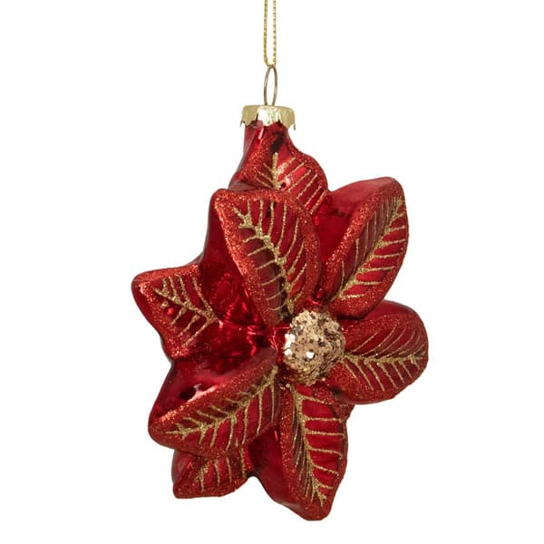 Northlight Seasonal Glittery Poinsettia Christmas Ornament