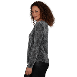 Womens Emaline Lavender Revelry Abstract Textured Knit Sweater