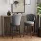 HH2 Home Edenwood Grey Bar Height Swivel Stool with Tufted Back - image 8