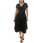 Womens Nina Leonard Short Sleeve V Neck Surplus ITY Hanky Hem Dr - image 1