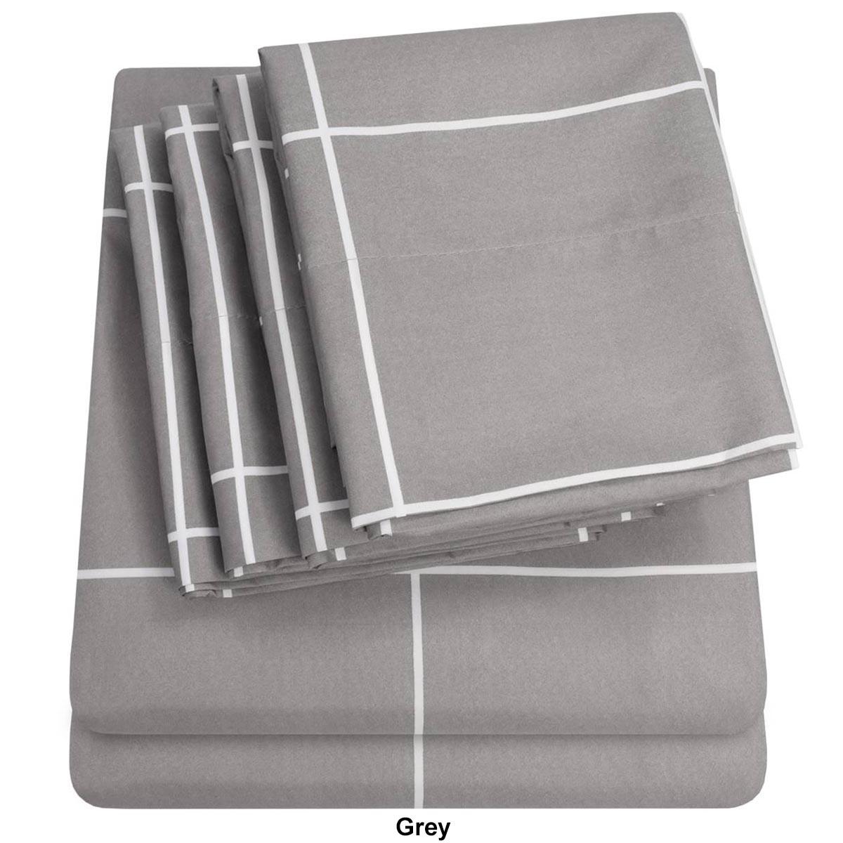 Sweet Home Collection 6pc. Window Pane Microfiber Sheets Set