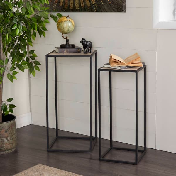 9th & Pike&#174; Black Metal Contemporary Accent Table - Set of 2