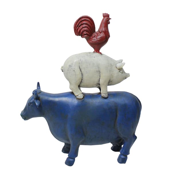 Northlight Seasonal 12in. Patriotic Stacked Farm Animals Statue