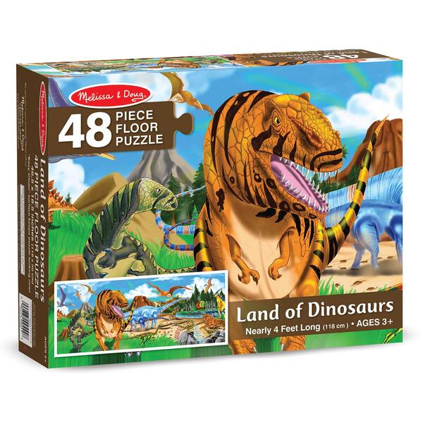 Melissa &amp; Doug(R) 48pc. Land of Dinosaurs Floor Puzzle - image 