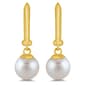 Gemstone Classics™ Gold over Silver Pearl Drop Earrings - image 2