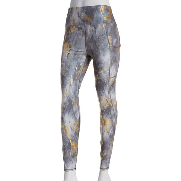 Womens Tahari Sport Superman Interlock High Waist Marble Leggings