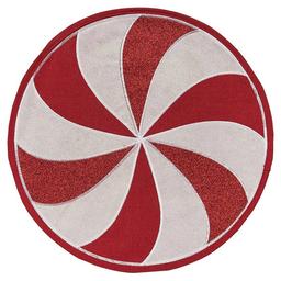 Peppermint Applique Cut Our Round Placemat