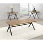 Coaster 3pc. Trestle Occasional Table Set - Golden Oak/Gunmetal - image 1