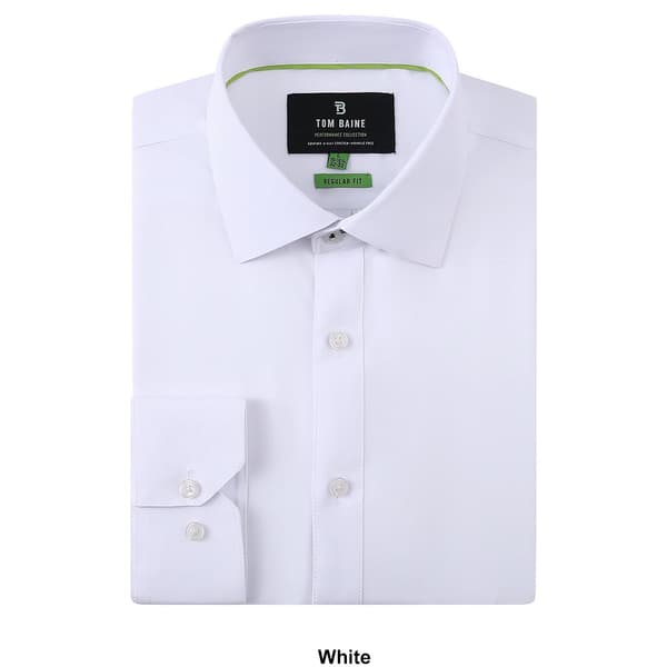 Mens Tom Baine Regular Fit Solid Stretch Long Sleeve Dress Shirt