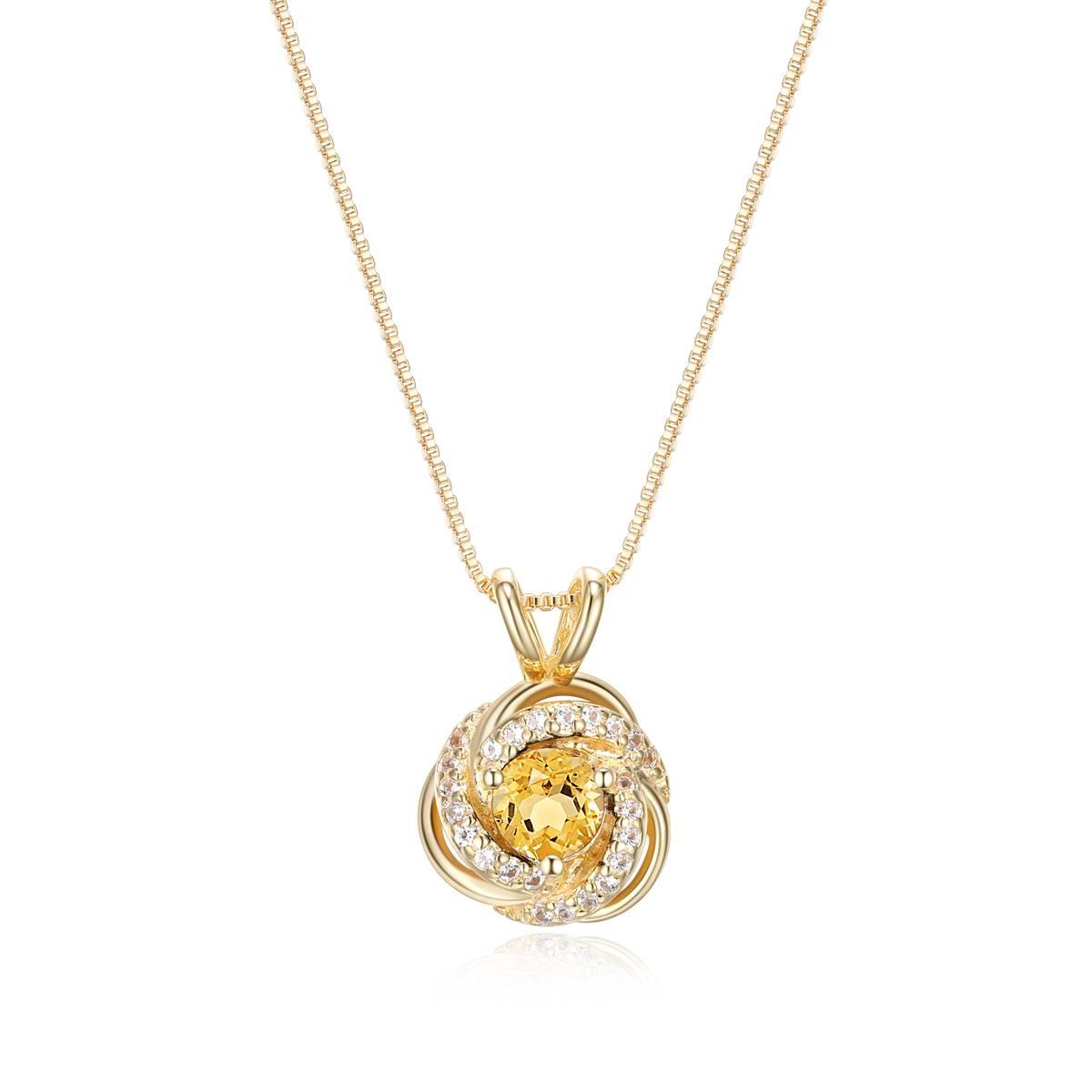 Forever Facets 18kt. Gold Citrine Love Knot Necklace