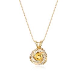 Forever Facets 18kt. Gold Citrine Love Knot Necklace