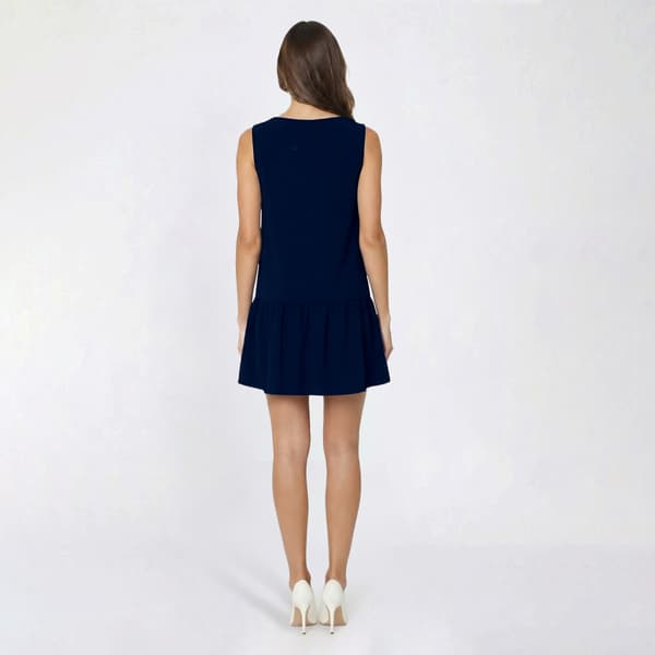 Petite Robbie Bee Sleeveless Crepe Ruffle Hem Shift Dress