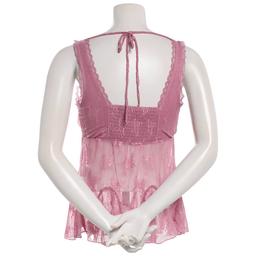 Juniors Madden Girl Floral Stretch Lace V-Neck Tie Back Tank Top