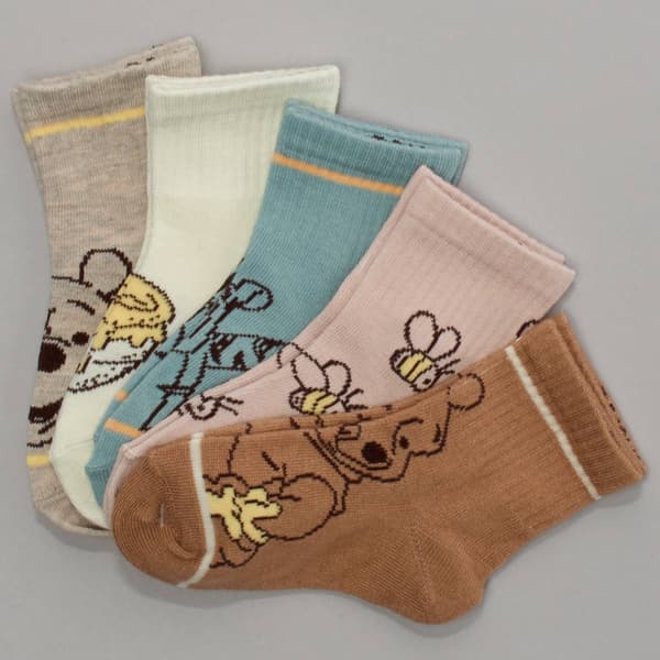 Toddler Boy Disney 5pk. Winnie The Pooh Crew Socks - image 