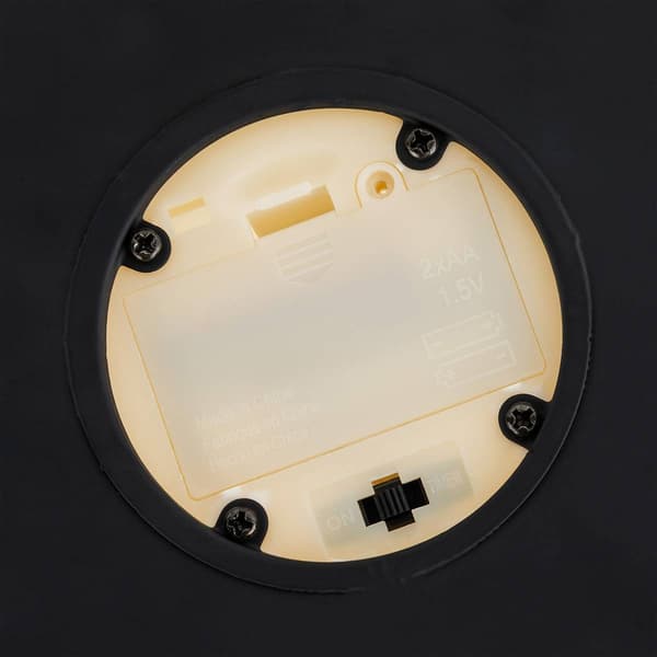 Alpine Black Hexagonal Candlelit Lantern w/ Warm White LEDs