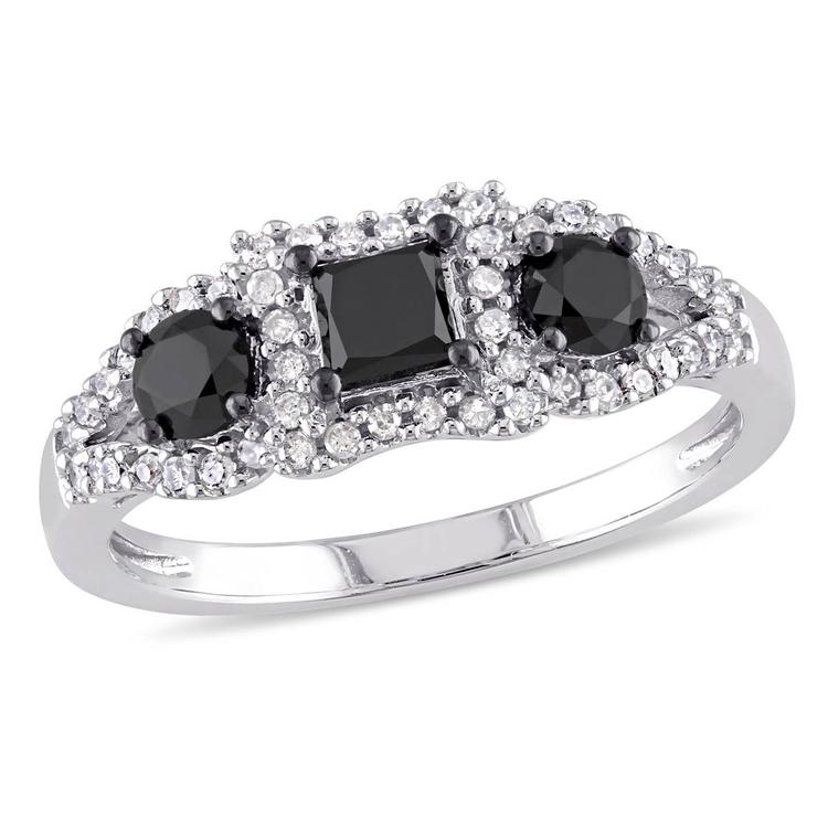 Diamond Classics(tm) 10kt. Gold 1ct. Black & White Diamond Ring