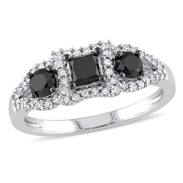 Diamond Classics(tm) 10kt. Gold 1ct. Black & White Diamond Ring - image 