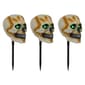 Northlight Seasonal Set of 3 Skeleton Head Pathway Markers - image 2