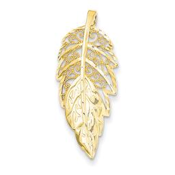 Gold Classics(tm) 14kt. Gold Diamond Cut Leaf Pendant