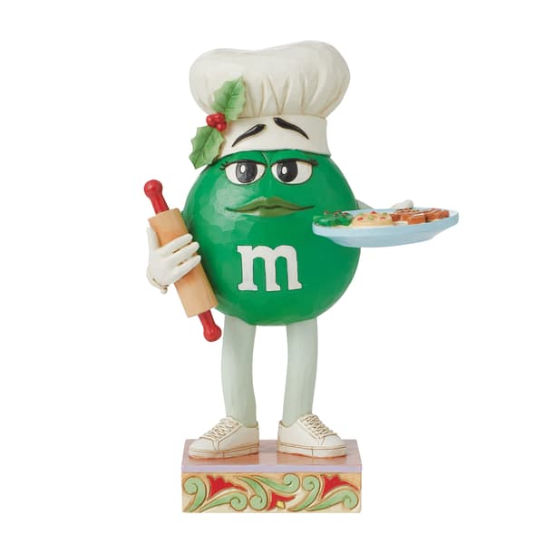 Jim Shore M&M''s Green Character w/ Cookies Figurine