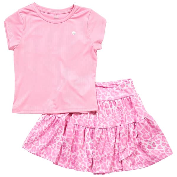 Girls (4-6x) RBX 2pc. Tulip Tee w/ Leopard Skort Set