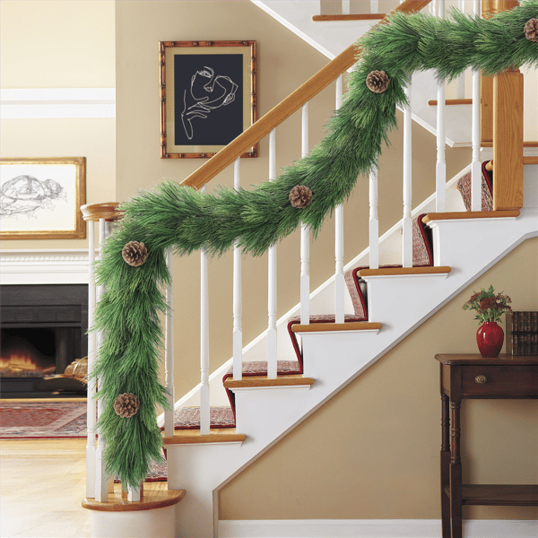 Puleo International 9ft. Garland Adorned with Pinecones