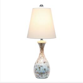 Lalia Home Malibu Curved Mosaic Seashell Chrome Accent Table Lamp