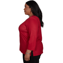 Plus Size Alfred Dunner Classics 3/4 Sleeve Christmas Tree Blouse