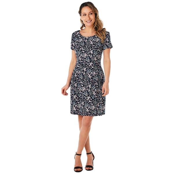 Womens Connected Apparel Short Sleeve Pocket A-Line Dress - image 