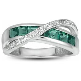 Gemstone Classics&#40;tm&#41; Intertwined Emerald & Diamond Ring
