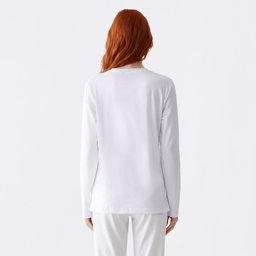 Juniors Pillow Talk Long Sleeve Solid Pajama Top with Pocket